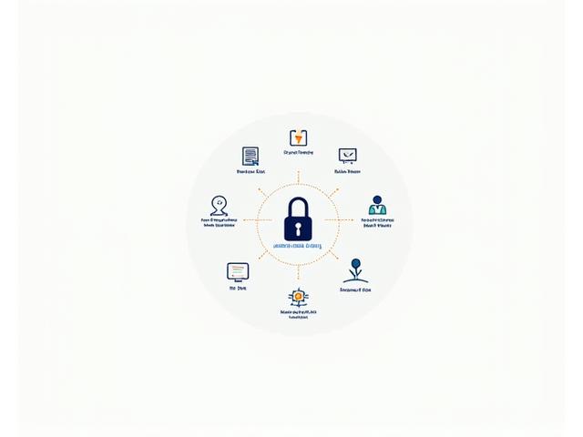 An infographic illustrating the flow of data collection with secure padlock icons and arrows pointing towards a central secure server. Uses the brand's secondary orange and primary blue for emphasis.